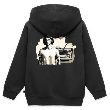 Nicht loslassen - Kinder Premium Organic Zip Hoodie - Schwarz - Hinten - AI Model Kid Male (0cm)
