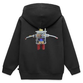 Small self-made robot from recycled materials - Kids Premium Organic Zip-up Hoodie - black - Back - AI Model Kid Male (0cm)