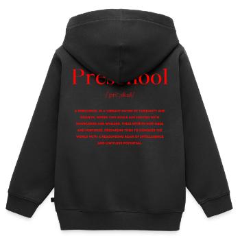 Définition préscolaire - Sweat Premium à capuche zippé enfant bio - noir - Dos - AI Model Kid Male (0cm)