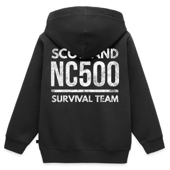 nc500 survival team - Kids Premium Organic Zip-up Hoodie - black - Back - AI Model Kid Male (0cm)