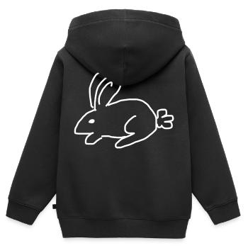 The White Rabbit - Kids Premium Organic Zip-up Hoodie - black - Back - AI Model Kid Male (0cm)
