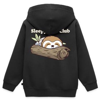 Schlafmütze-Club - Kinder Premium Organic Zip Hoodie - Schwarz - Hinten - AI Model Kid Male (0cm)