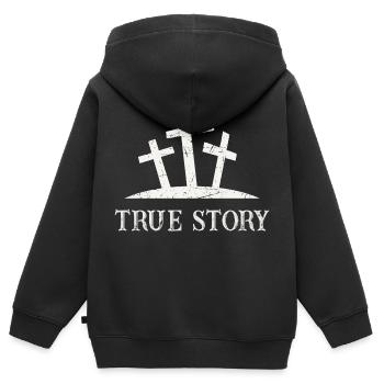 True Story - Kids Premium Organic Zip-up Hoodie - black - Back - AI Model Kid Male (0cm)
