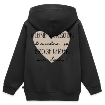 Abschiedsgeschenk mit Herz - Kinder Premium Organic Zip Hoodie - Schwarz - Hinten - AI Model Kid Male (0cm)