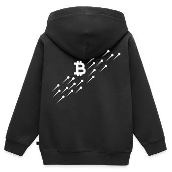 Crypto Bitcoin Trading - Kinder Premium Organic Zip Hoodie - Schwarz - Hinten - AI Model Kid Male (0cm)