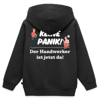 Keine Panik! Der Handwerker ist da! Technik, Azubi - Kinder Premium Organic Zip Hoodie - Schwarz - Hinten - AI Model Kid Male (0cm)