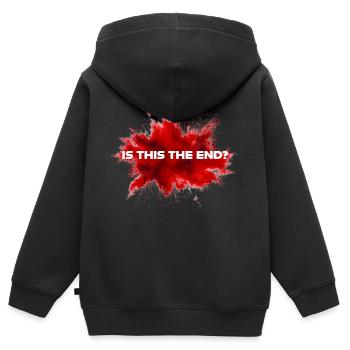 Is this the end? - Ist das, dass Ende? - Kinder Premium Organic Zip Hoodie - Schwarz - Hinten - AI Model Kid Male (0cm)