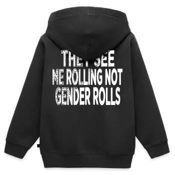 L’avortement est un cadeau de santé militant libéral - Sweat Premium à capuche zippé enfant bio - noir - Dos - AI Model Kid Male (0cm)
