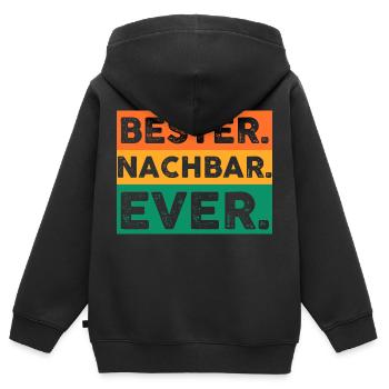 Einzug Umzug Nachbarn Nachbar - Kinder Premium Organic Zip Hoodie - Schwarz - Hinten - AI Model Kid Male (0cm)