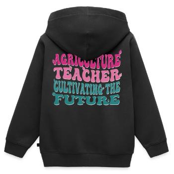 Agricultural teacher training of the future - Kids Premium Organic Zip-up Hoodie - black - Back - AI Model Kid Male (0cm)
