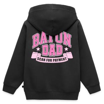Baton papa scanner pour le paiement Conception pour un twirling - Sweat Premium à capuche zippé enfant bio - noir - Dos - AI Model Kid Male (0cm)
