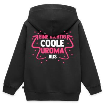 Urgroßmutter Coole Uroma - Kinder Premium Organic Zip Hoodie - Schwarz - Hinten - AI Model Kid Male (0cm)