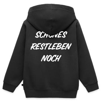 T-Shirt "schönes Restleben noch" - Kinder Premium Organic Zip Hoodie - Schwarz - Hinten - AI Model Kid Male (0cm)