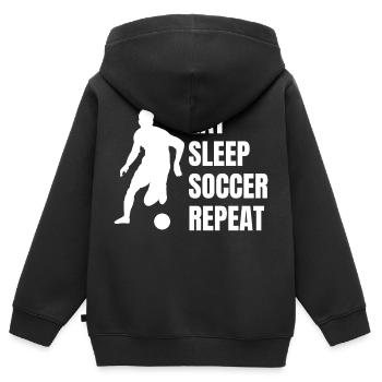 Fußballspieler Fußballdesign Fußballmannschaft - Kinder Premium Organic Zip Hoodie - Schwarz - Hinten - AI Model Kid Male (0cm)