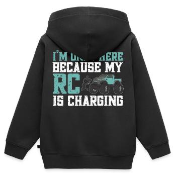RC Car Remote Control Car - Kids Premium Organic Zip-up Hoodie - black - Back - AI Model Kid Male (0cm)