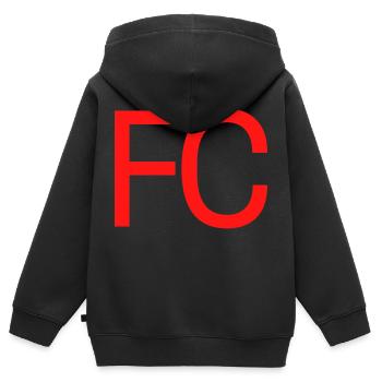 FC - Kinder Premium Organic Zip Hoodie - Schwarz - Hinten - AI Model Kid Male (0cm)