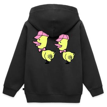 Bonnet de canard - Sweat Premium à capuche zippé enfant bio - noir - Dos - AI Model Kid Male (0cm)