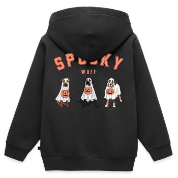 Spooky Wuff Halloween Hunde Gespenst - Kinder Premium Organic Zip Hoodie - Schwarz - Hinten - AI Model Kid Male (0cm)