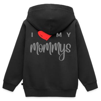 I Love My Mommys - Kids Premium Organic Zip-up Hoodie - black - Back - AI Model Kid Male (0cm)