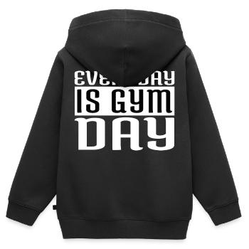 barbells winter birthday present idea defensive - Kinder Premium Organic Zip Hoodie - Schwarz - Hinten - AI Model Kid Male (0cm)