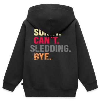 Rodeln Rodler Schlittenfahrt Rodelbahn - Kinder Premium Organic Zip Hoodie - Schwarz - Hinten - AI Model Kid Male (0cm)