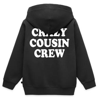 Crazy cousin crew - Sweat Premium à capuche zippé enfant bio - noir - Dos - AI Model Kid Male (0cm)