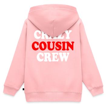 Crazy cousin crew - Kinder Premium Organic Zip Hoodie - Rosa - Hinten - AI Model Kid Female (0cm)