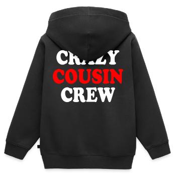 Crazy cousin crew - Sweat Premium à capuche zippé enfant bio - noir - Dos - AI Model Kid Male (0cm)