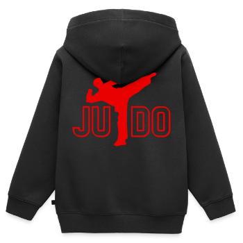 Judo - Judo-Geschenkidee - Kinder Premium Organic Zip Hoodie - Schwarz - Hinten - AI Model Kid Male (0cm)