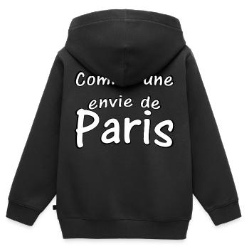 Comme une envie de Paris - Sweat Premium à capuche zippé enfant bio - noir - Dos - AI Model Kid Male (0cm)