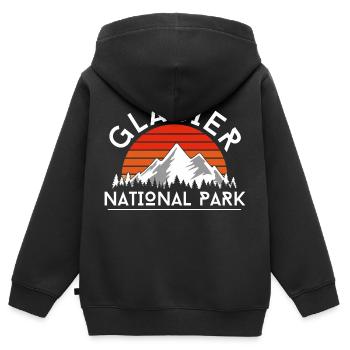 Gletscher-Nationalpark Britisch-Kolumbien Kanada - Kinder Premium Organic Zip Hoodie - Schwarz - Hinten - AI Model Kid Male (0cm)