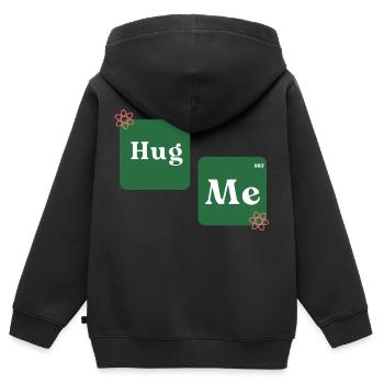 hug me - Kinder Premium Organic Zip Hoodie - Schwarz - Hinten - AI Model Kid Male (0cm)