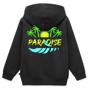 Surf Paradise - Kids Premium Organic Zip-up Hoodie - black - Back - AI Model Kid Male (0cm)