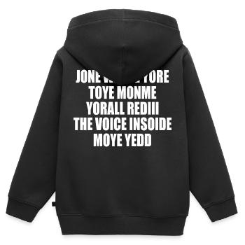 jone waste yore toye monme yorall rediii - Sweat Premium à capuche zippé enfant bio - noir - Dos - AI Model Kid Male (0cm)