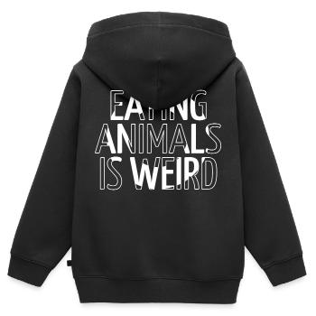 cadeau d’anniversaire sensibilisation aux droits des animaux - Sweat Premium à capuche zippé enfant bio - noir - Dos - AI Model Kid Male (0cm)