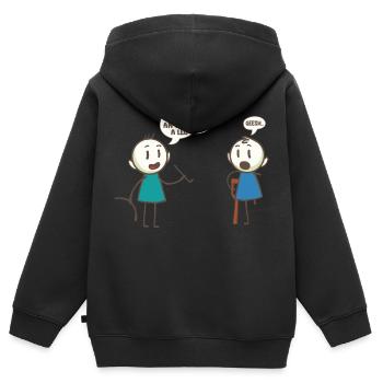Cela coûtera un bras et une jambe Jeu de mots - Sweat Premium à capuche zippé enfant bio - noir - Dos - AI Model Kid Male (0cm)