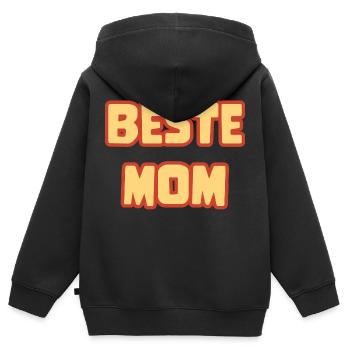 Supermama in Comic-Schrift - Kinder Premium Organic Zip Hoodie - Schwarz - Hinten - AI Model Kid Male (0cm)