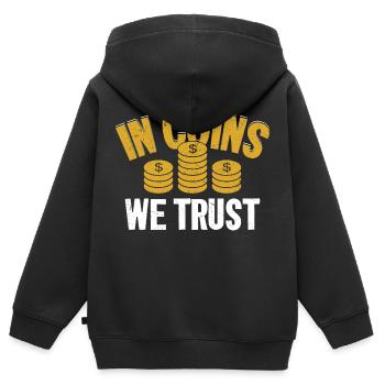Collector's Creed: In Coins We Trust - Kinder Premium Organic Zip Hoodie - Schwarz - Hinten - AI Model Kid Male (0cm)