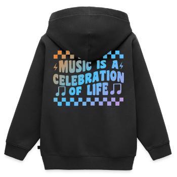 Music Is A Celebration Of Life - Kinder Premium Organic Zip Hoodie - Schwarz - Hinten - AI Model Kid Male (0cm)