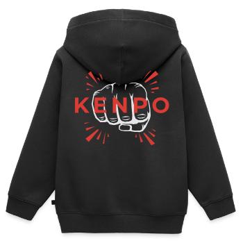 Kenpo Power Fist - Martial Arts - Kinder Premium Organic Zip Hoodie - Schwarz - Hinten - AI Model Kid Male (0cm)