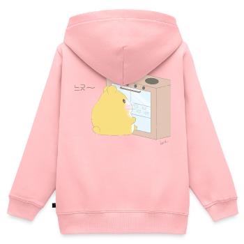 Cuisson des hamsters - Sweat Premium à capuche zippé enfant bio - rose - Dos - AI Model Kid Female (0cm)