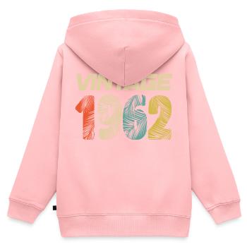 Vintage 1962 Retro - Bestseller - Kinder Premium Organic Zip Hoodie - Rosa - Hinten - AI Model Kid Female (0cm)