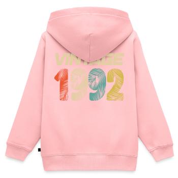 Vintage 1992 Retro - Bestseller - Kinder Premium Organic Zip Hoodie - Rosa - Hinten - AI Model Kid Female (0cm)
