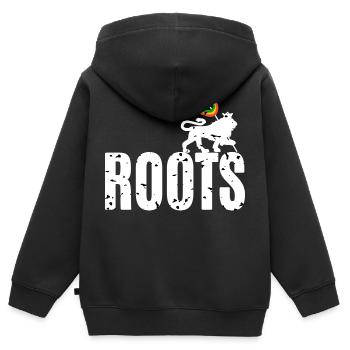 Roots Reggae - Kinder Premium Organic Zip Hoodie - Schwarz - Hinten - AI Model Kid Male (0cm)