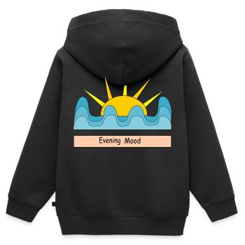Evening Mood - Kids Premium Organic Zip-up Hoodie - black - Back - AI Model Kid Male (0cm)