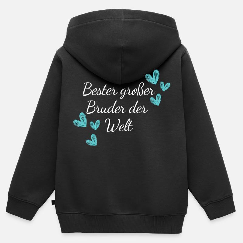 Bester großer Bruder - Kinder Premium Organic Zip Hoodie - Schwarz