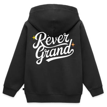 Rêver grand - Sweat Premium à capuche zippé enfant bio - noir - Dos - AI Model Kid Male (0cm)