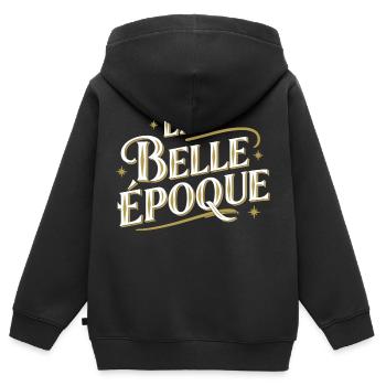 La belle époque - Sweat Premium à capuche zippé enfant bio - noir - Dos - AI Model Kid Male (0cm)