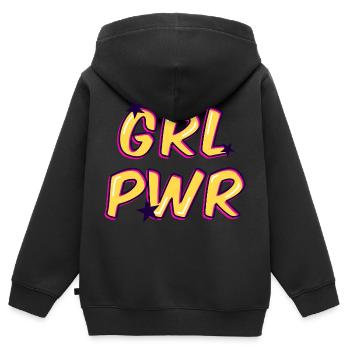 Girl Power Design Gift - Kids Premium Organic Zip-up Hoodie - black - Back - AI Model Kid Male (0cm)