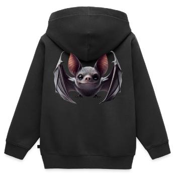 Fledermaus 2 - Kinder Premium Organic Zip Hoodie - Schwarz - Hinten - AI Model Kid Male (0cm)